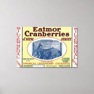 Silver Medal Eatmor Cranberries Brand Label Canvas Print