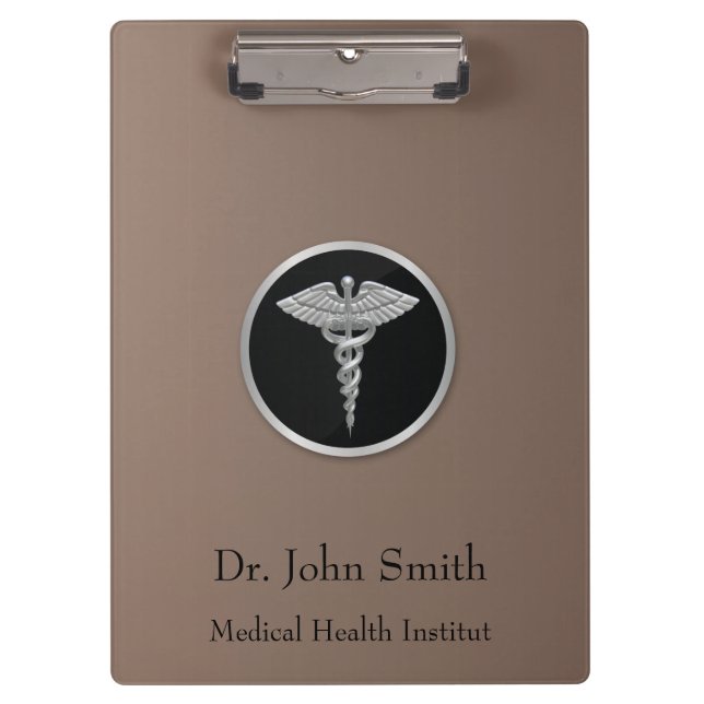 Silver Medical Caduceus - Clipboard (Front)
