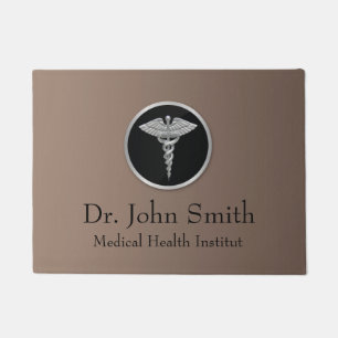 Silver Medical Caduceus - Doormat