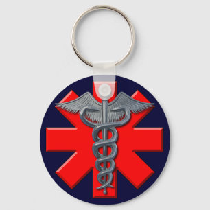 Silver Medical Profession Symbol Keychain