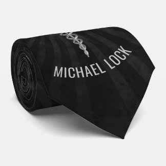 Silver Medical Symbol Personalized Nurses Doctors Tie