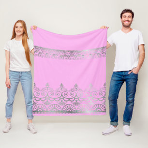 Silver Mehndi - Fleece Blanket