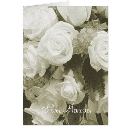 Silver Memories Sepia Roses Anniversary Card