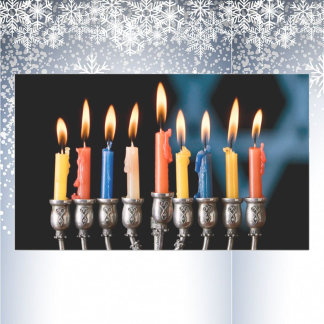 Silver Menorah Hannukah Sticker