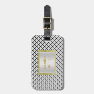 Silver mermaId gold GLITTER CUSTOM LUGGAGE TAG