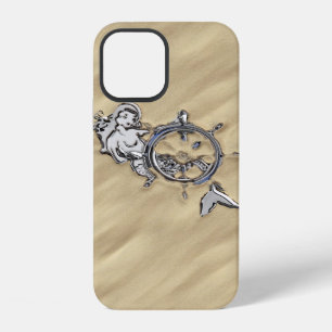 Silver Mermaid in the Sand Scene iPhone 12 Case