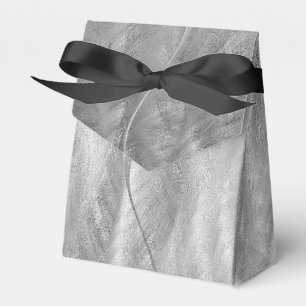 Silver Metal Abstract Favor Box