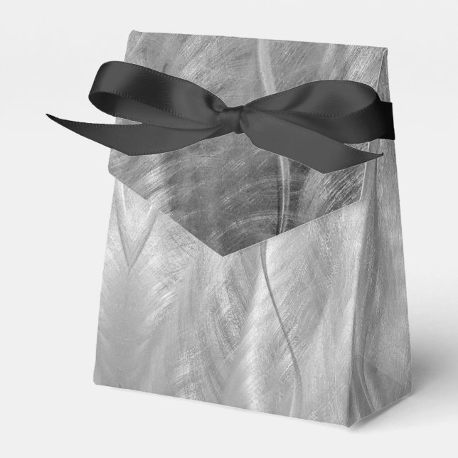 Silver Metal Abstract   Favor Box (Front Side)