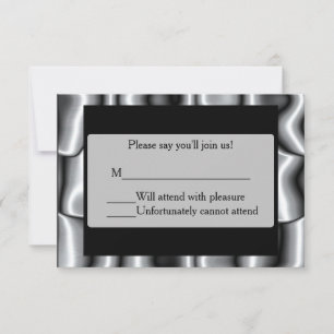 Silver Metal Bar Mitzvah RSVP II Card