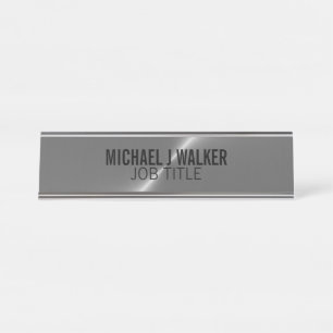 Silver Metal Effect Desk Name Plate