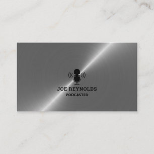 Silver Metal Effect, Podcaster, Podcast Business Card