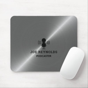 Silver Metal Effect, Podcaster, Podcast Mouse Pad