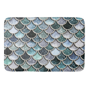 Silver Metal Foil Glitter Mermaidscales Scales Bath Mat