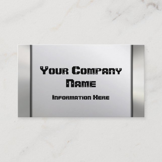 Silver Metal Look Business Cards (Front)
