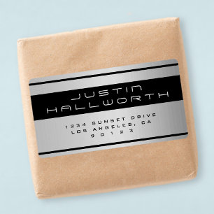 Silver Metal Look Return Address