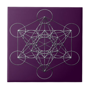 Silver Metal Metatron's Cube Tile