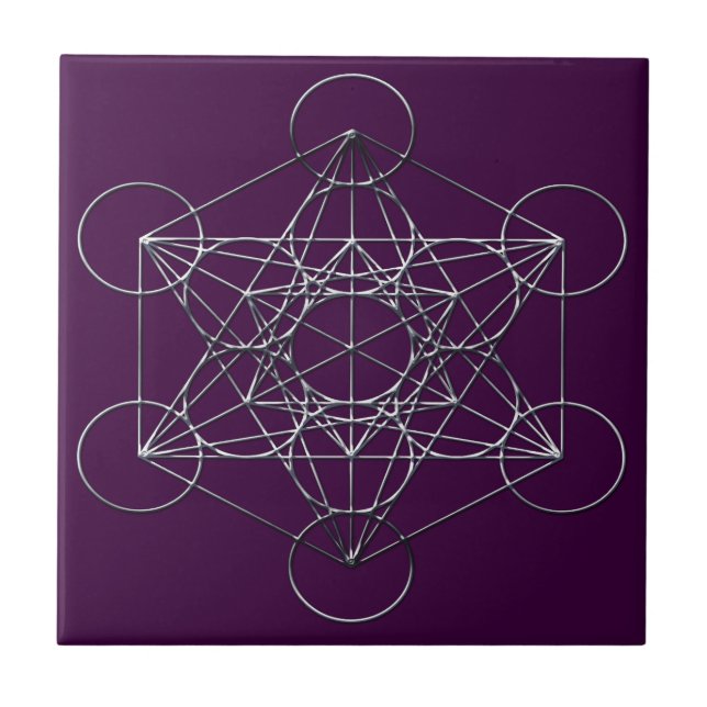 Silver Metal Metatron's Cube Tile (Front)