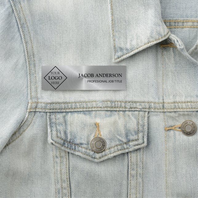 Silver Metal  Name Tag (In Situ)