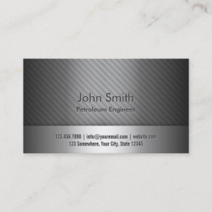 Silver Metal Petroleum Engineer Business Card
