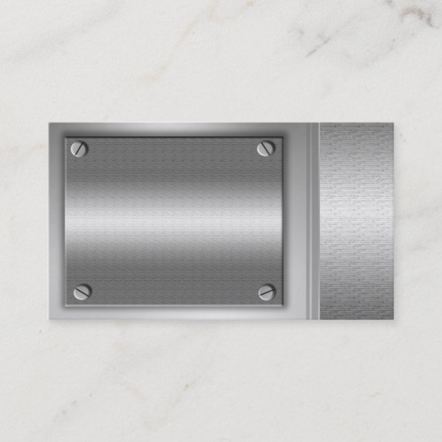 Silver Metal Plates Business Cards (Front)