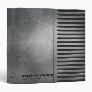 Silver Metal With Stripes  Binder