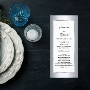 Silver metalic elegant glam wedding program