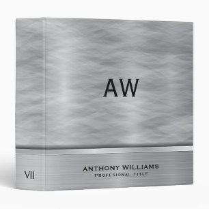 Silver Metallic Abstract Brushed Texture Binder