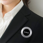 Silver Metallic Add Custom Logo Business Corporate 2 Inch Round Button<br><div class="desc">Promote your business with this elegant button,  featuring silver background,  custom logo & text. Easily add your details by clicking on the "personalize" option.</div>