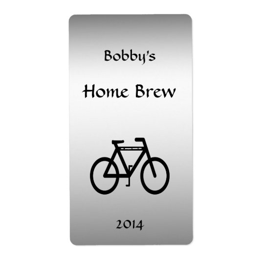 Silver Metallic Bicycle Beer Label Shipping Label