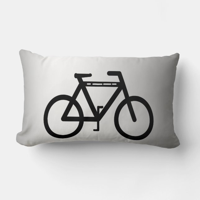 Silver Metallic Bicycle Lumbar Pillow (Front)