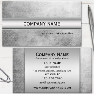 Silver Metallic Black and White Professional Business Card