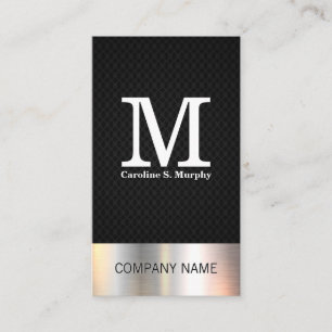 Silver Metallic   Black Mesh Business Card