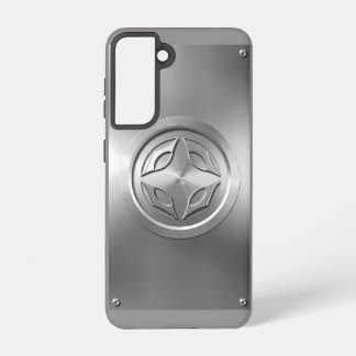 Silver Metallic Carved Design on Grey  Samsung Galaxy Case