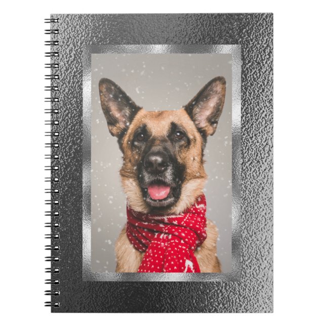 Silver Metallic Custom Photo Spiral Notebook (Front)