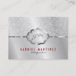 Silver Metallic Design & Stainless Steel Look Business Card