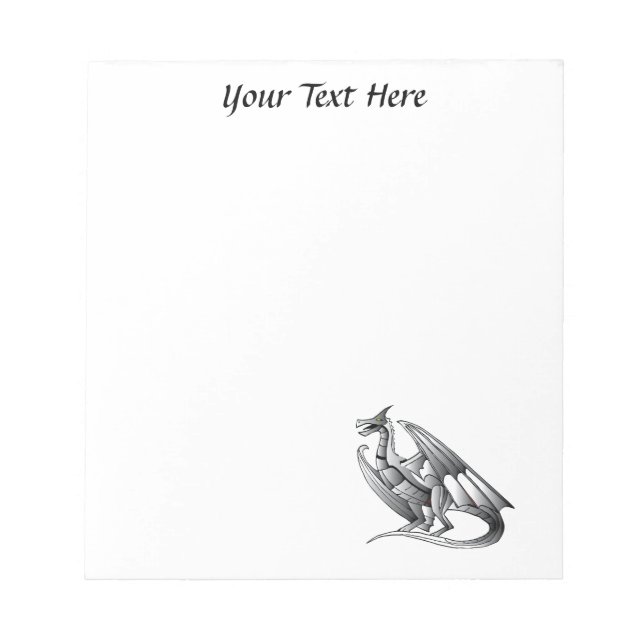 Silver Metallic Dragon Notepad (Front)