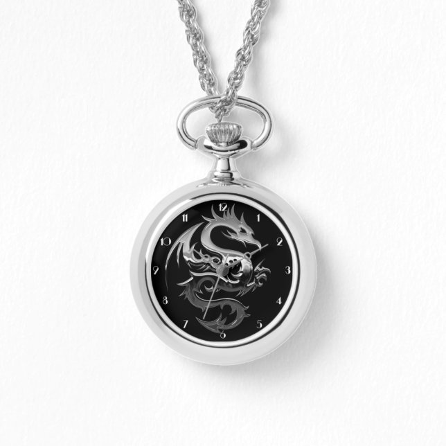 Silver Metallic Dragon Watch (Front)