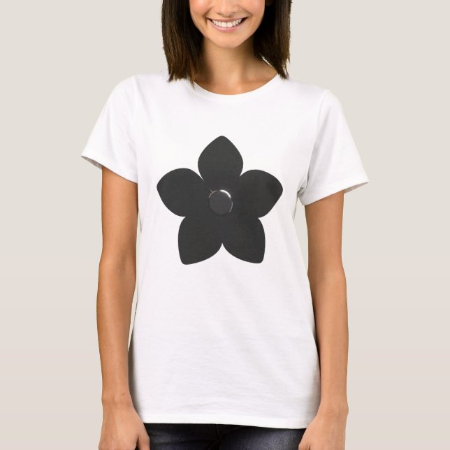 Silver Metallic Flower T-Shirt (Front)