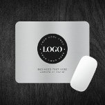 Silver Metallic Grey Add Company Custom Logo   Mouse Pad<br><div class="desc">Promote your business with this elegant mouse pad,  featuring silver gradient background,  custom logo & text. Easily add your details by clicking on the "personalize" option.</div>