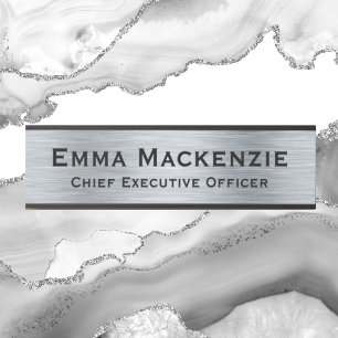 Silver Metallic Look Hanging Door Sign Name Plate