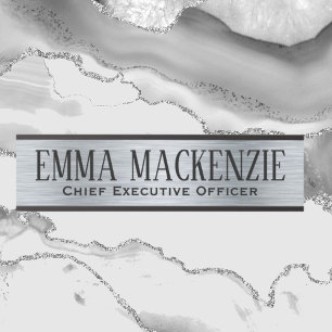 Silver Metallic Look Hanging Door Sign Name Plate