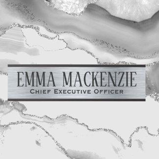 Silver Metallic Look Hanging Door Sign Name Plate