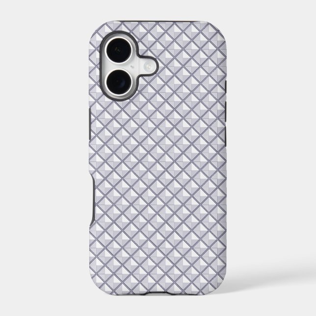 Silver, metallic look, studded grid (Back)