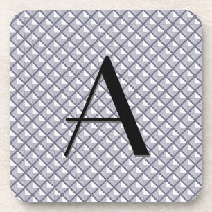 Silver, metallic look, studded grid coaster