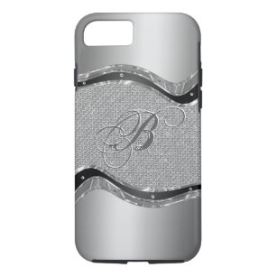 Silver Metallic Look With Diamonds Pattern 2a iPhone 8/7 Case
