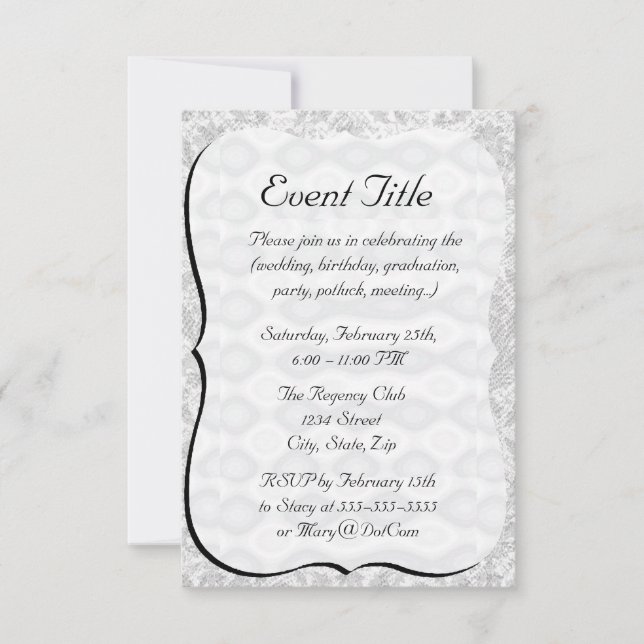 Silver Metallic Looking Background Invitation (Front)