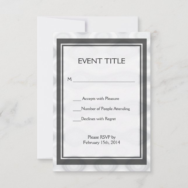 Silver Metallic Looking Background RSVP Card (Front)