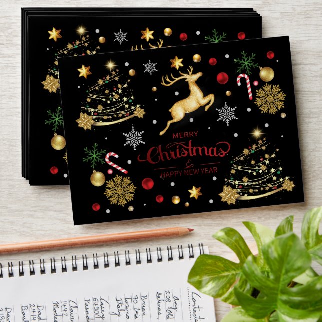 Silver Metallic Merry Christmas  Envelope (Stacked)