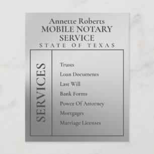 Silver metallic notary public  flyer