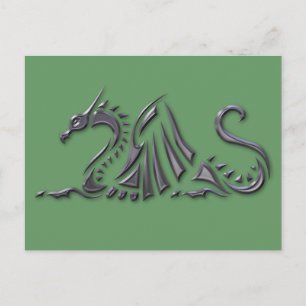 Silver Metallic Sea Dragon Postcard